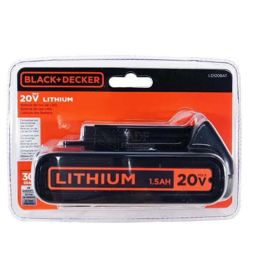 Bateria Íon Lítio 1.5Ah 20V - BLACK+DECKER-LD120BAT